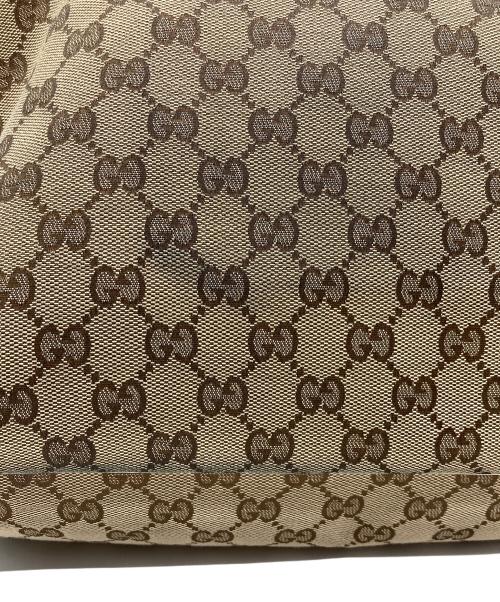 GUCCI（グッチ）GUCCI (グッチ) GGキャンバススカーフ付トートバッグ/153033 ホワイト×ブラウンの古着・服飾アイテム