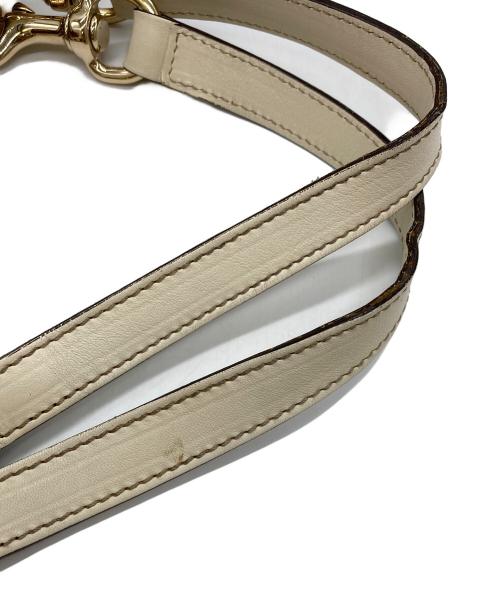 GUCCI（グッチ）GUCCI (グッチ) GGキャンバススカーフ付トートバッグ/153033 ホワイト×ブラウンの古着・服飾アイテム