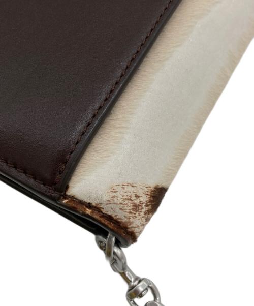 TORY BURCH（トリーバーチ）TORY BURCH (トリーバーチ) ハラコチェーンショルダーウォレット ブラウンの古着・服飾アイテム