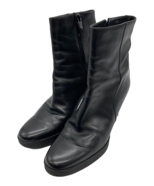TOD'S（トッズ）TOD'S (トッズ) レザーヒールブーツ ブラック サイズ:7 1/2の古着・服飾アイテム