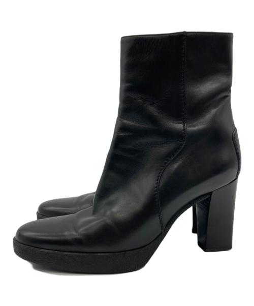 TOD'S（トッズ）TOD'S (トッズ) レザーヒールブーツ ブラック サイズ:7 1/2の古着・服飾アイテム