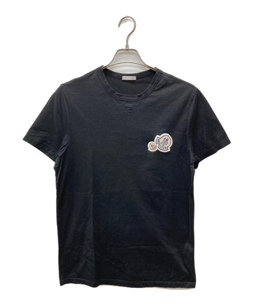 MONCLER（モンクレール）MONCLER (モンクレール) ダブルワッペンロゴTシャツ ブラック サイズ:Mの古着・服飾アイテム