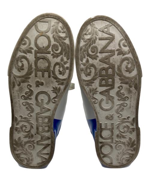 DOLCE & GABBANA（ドルチェ＆ガッバーナ）DOLCE & GABBANA (ドルチェ＆ガッバーナ) バイカラーロゴローカットスニーカー ブルー×ホワイト サイズ:27の古着・服飾アイテム
