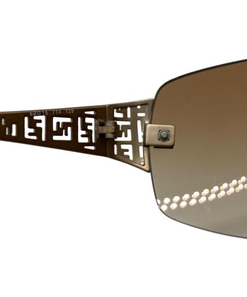 FENDI（フェンディ）FENDI (フェンディ) ズッカ柄リムレスサングラス ブラウン サイズ:62□15 125の古着・服飾アイテム