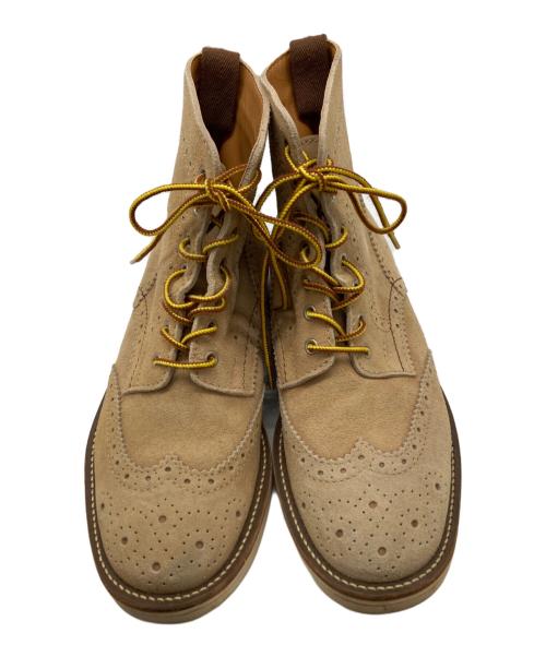 COMME des GARCONS JUNYA WATANABE MAN（コム デ ギャルソン ジュンヤ ワタナベ マン）COMME des GARCONS JUNYA WATANABE MAN (コム デ ギャルソン ジュンヤ ワタナベ マン) スウェードウィングチップブーツ ベージュ サイズ:XSの古着・服飾アイテム