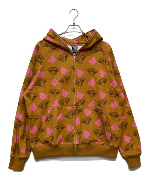 BILLIONAIRE BOYS CLUB（ビリオネアボーイズクラブ）BILLIONAIRE BOYS CLUB (ビリオネアボーイズクラブ) JP THE WAVY (ジェイピー ザ ウエイビー) DIAMOND&DOLLAR HOODIE/BBCJP215SK007 ブラウン サイズ:Ｌの古着・服飾アイテム