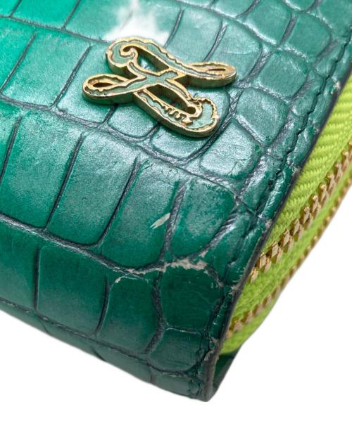 ZELE PARIS（ゼルパリ）ZELE PARIS (ゼルパリ) クロコダイルダブルジップウォレット グリーンの古着・服飾アイテム