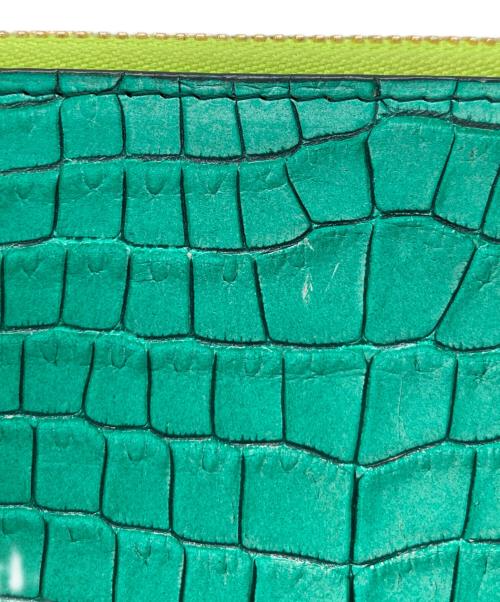 ZELE PARIS（ゼルパリ）ZELE PARIS (ゼルパリ) クロコダイルダブルジップウォレット グリーンの古着・服飾アイテム