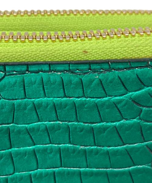 ZELE PARIS（ゼルパリ）ZELE PARIS (ゼルパリ) クロコダイルダブルジップウォレット グリーンの古着・服飾アイテム