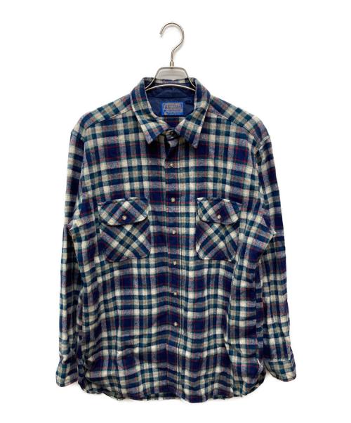 PENDLETON（ペンドルトン）PENDLETON (ペンドルトン) 70's～80's ボードシャツ グリーン×ブルー サイズ:ＸＬの古着・服飾アイテム