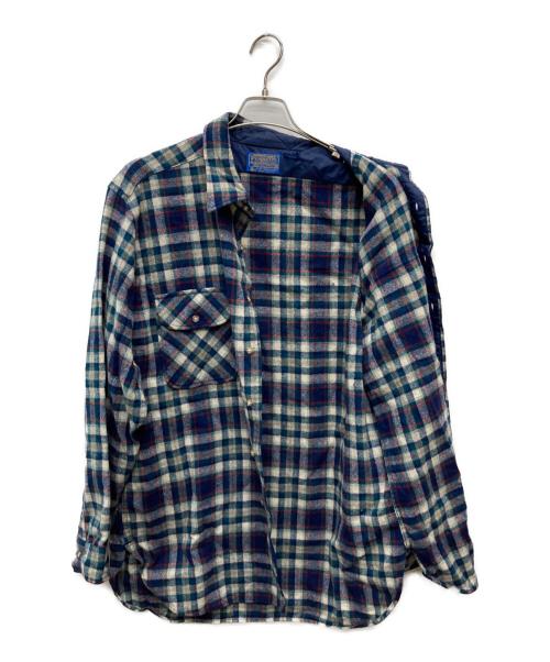 PENDLETON（ペンドルトン）PENDLETON (ペンドルトン) 70's～80's ボードシャツ グリーン×ブルー サイズ:ＸＬの古着・服飾アイテム