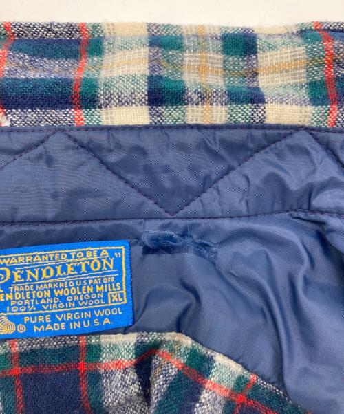 PENDLETON（ペンドルトン）PENDLETON (ペンドルトン) 70's～80's ボードシャツ グリーン×ブルー サイズ:ＸＬの古着・服飾アイテム