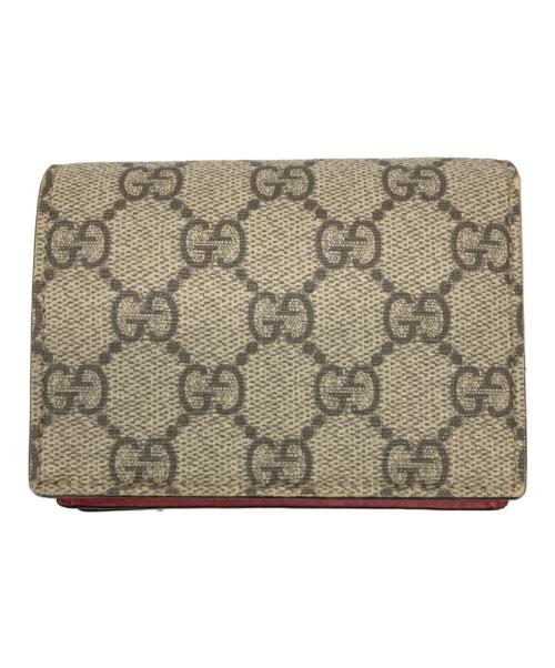 GUCCI（グッチ）GUCCI (グッチ) チェリーコンパクトウォレット/476050 レッド×ベージュの古着・服飾アイテム