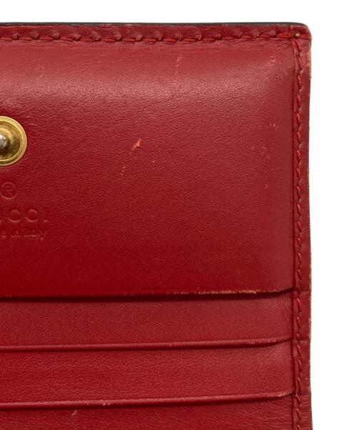 GUCCI（グッチ）GUCCI (グッチ) チェリーコンパクトウォレット/476050 レッド×ベージュの古着・服飾アイテム