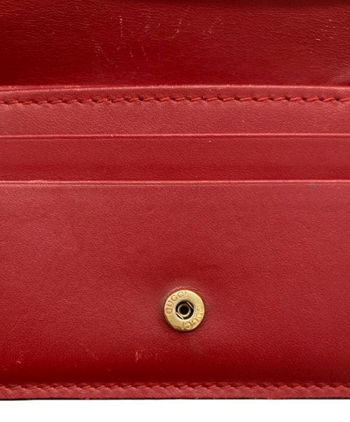 GUCCI（グッチ）GUCCI (グッチ) チェリーコンパクトウォレット/476050 レッド×ベージュの古着・服飾アイテム