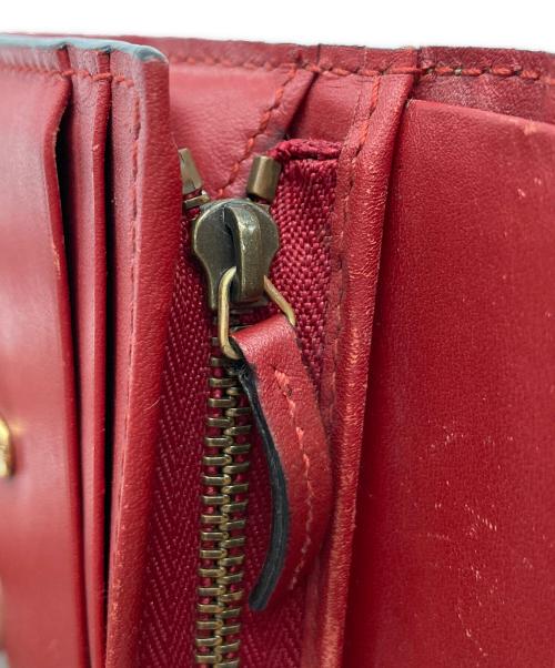 GUCCI（グッチ）GUCCI (グッチ) チェリーコンパクトウォレット/476050 レッド×ベージュの古着・服飾アイテム