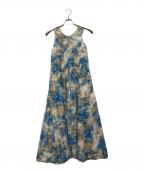 w/LISAウィズリサ）の古着「JACQUARD DRESS/241SS-04」｜ベージュ×ブルー