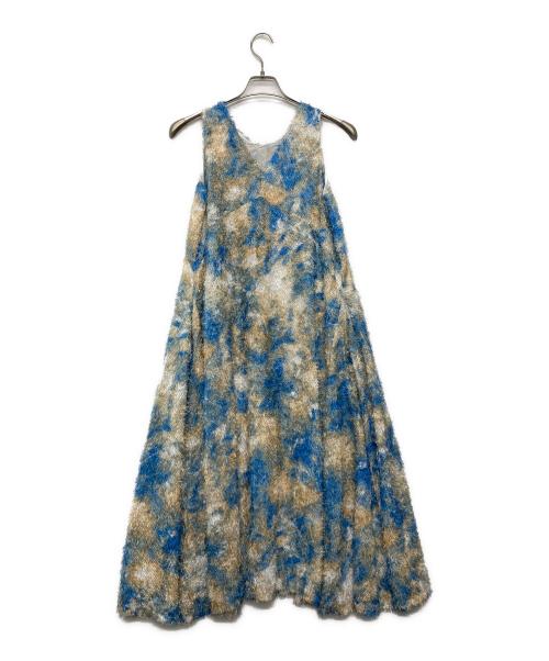 w/LISA（ウィズリサ）w/LISA (ウィズリサ) JACQUARD DRESS/241SS-04 ベージュ×ブルー サイズ:ＦＲＥＥ 未使用品の古着・服飾アイテム