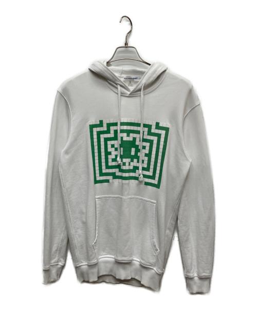 COMME des GARCONS SHIRT（コムデギャルソンシャツ）COMME des GARCONS SHIRT (コムデギャルソンシャツ) Invader Hooded Sweatshirt ホワイト サイズ:Ｌの古着・服飾アイテム
