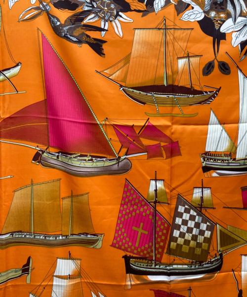 HERMES（エルメス）HERMES (エルメス) カレ130 オレンジの古着・服飾アイテム