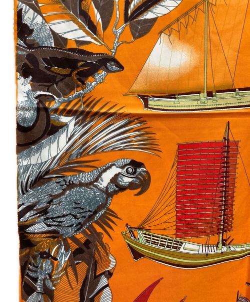 HERMES（エルメス）HERMES (エルメス) カレ130 オレンジの古着・服飾アイテム