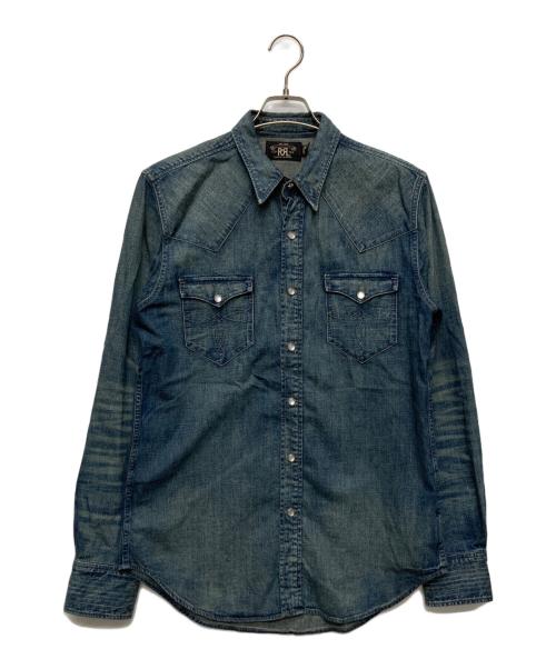 RRL（ダブルアールエル）RRL (ダブルアールエル) コンチョボタンデニムウエスタンシャツ/782505188002 インディゴ サイズ:Ｍの古着・服飾アイテム