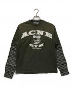 Acne studiosアクネ ストゥディオズ）の古着「Layered Logo T-Shirt/FN-UX-TSHI000166」｜オリーブ