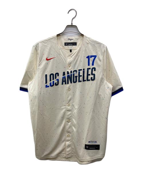 NIKE（ナイキ）NIKE (ナイキ) Los Angeles Dodgers ベースボールシャツ アイボリー サイズ:Lの古着・服飾アイテム