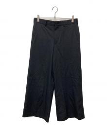 COMME des GARCONS HOMME PLUS（コムデギャルソンオムプリュス）の古着「ウールギャバワイドスラックス/PR-P034」｜ブラック