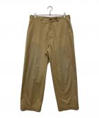 COMME des GARCONS HOMMEコムデギャルソン オム）の古着「コットンワイドパンツ/HF-P011」｜ベージュ