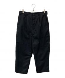 COMME des GARCONS HOMME（コムデギャルソン オム）の古着「ウールサージタックスラックス/HB-P039」｜ブラック