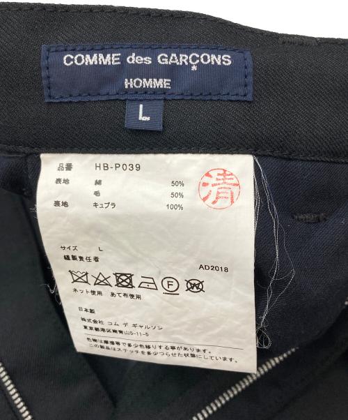 COMME des GARCONS HOMME（コムデギャルソン オム）COMME des GARCONS HOMME (コムデギャルソン オム) ウールサージタックスラックス/HB-P039 ブラック サイズ:Ｌの古着・服飾アイテム