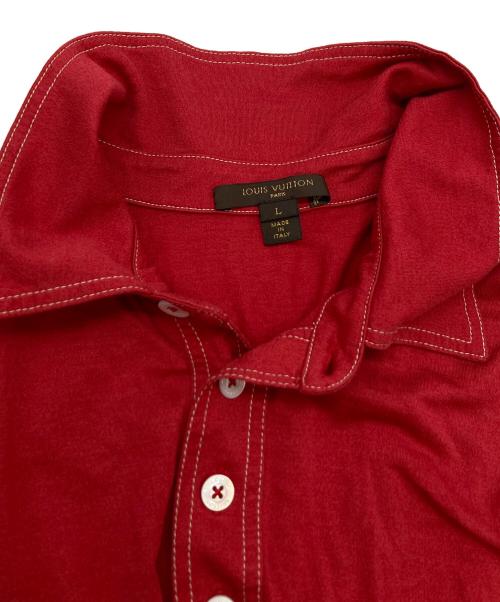 LOUIS VUITTON（ルイ ヴィトン）LOUIS VUITTON (ルイ ヴィトン) シルク混ポロシャツ レッド サイズ:Lの古着・服飾アイテム