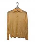 AURALEEオーラリー）の古着「KID MOHAIR SHEER KNIT SHIRT CARDIGAN」｜オレンジ
