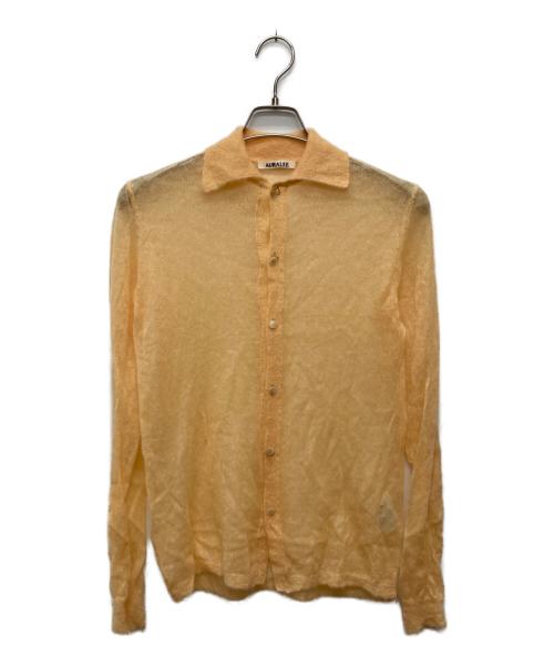 AURALEE（オーラリー）AURALEE (オーラリー) KID MOHAIR SHEER KNIT SHIRT CARDIGAN オレンジ サイズ:1の古着・服飾アイテム