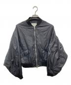 beautiful peopleビューティフルピープル）の古着「nylon ripstop fan shape MA-1 blouson」｜ブラック