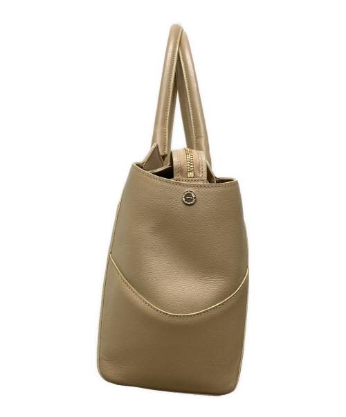 PELLE MORBIDA（ペッレモルビダ）PELLE MORBIDA (ペッレモルビダ) レザートートバッグ ベージュの古着・服飾アイテム