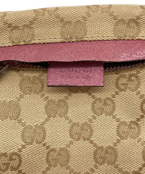 GUCCI（グッチ）GUCCI (グッチ) GGキャンバスウエストバッグ/162962 ピンクベージュの古着・服飾アイテム