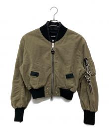 DIESEL（ディーゼル）の古着「Zip Design Crop Blouson」｜カーキ
