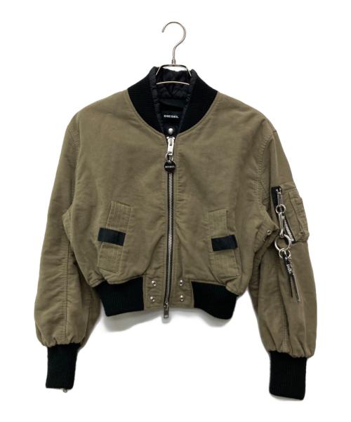 DIESEL（ディーゼル）DIESEL (ディーゼル) Zip Design Crop Blouson カーキ サイズ:Ｓの古着・服飾アイテム