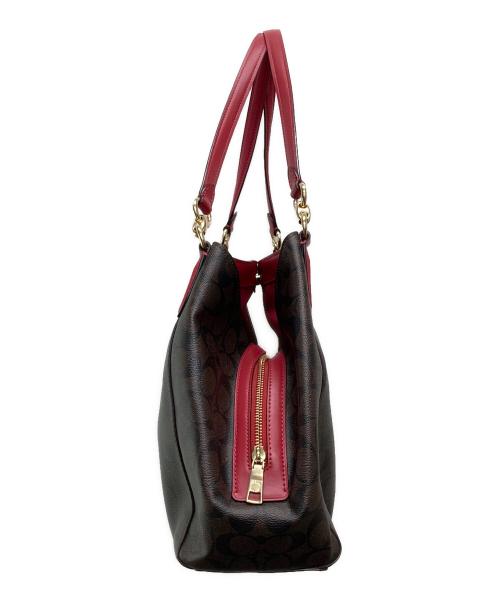 COACH（コーチ）COACH (コーチ) シグネチャーバッグ/F80298 レッド×ブラウンの古着・服飾アイテム