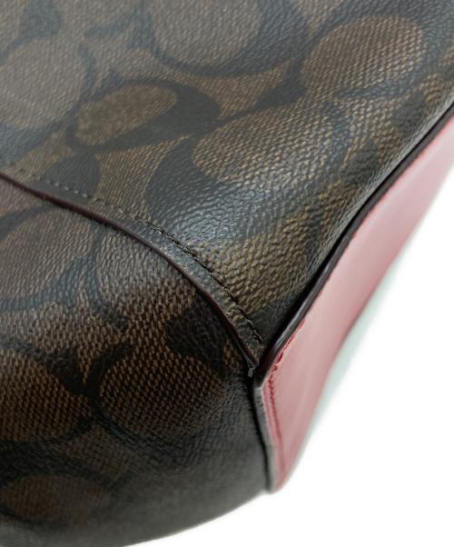 COACH（コーチ）COACH (コーチ) シグネチャーバッグ/F80298 レッド×ブラウンの古着・服飾アイテム