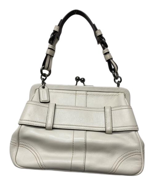 COACH（コーチ）COACH (コーチ) がま口ハンドバッグ/8A12 アイボリーの古着・服飾アイテム
