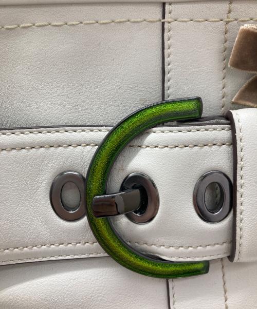 COACH（コーチ）COACH (コーチ) がま口ハンドバッグ/8A12 アイボリーの古着・服飾アイテム