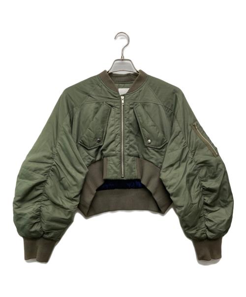 OMMO（オーエムエムオー）OMMO (オーエムエムオー) VOLUME SLEEVE SHORT MA-1/882440102101 オリーブ サイズ:38の古着・服飾アイテム