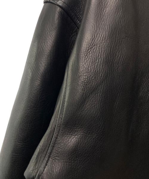 Time is on（タイムイズオン）Time is on (タイムイズオン) 【A1 JACKET】cow leather/T201-L858 ブラック サイズ:1の古着・服飾アイテム