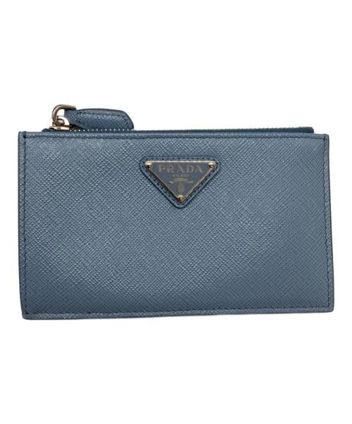 PRADA（プラダ）PRADA (プラダ) サフィアーノトライアングル カードケース/1MC086 QHH F0OZX ブルーの古着・服飾アイテム