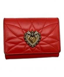DOLCE & GABBANA（ドルチェ＆ガッバーナ）の古着「DEVOTION コンチネンタルウォレット スモール/BI1269AV967」｜レッド