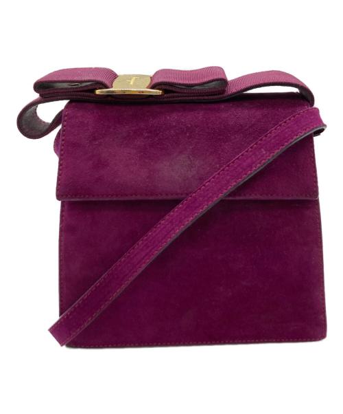 Salvatore Ferragamo（サルヴァトーレ フェラガモ）Salvatore Ferragamo (サルヴァトーレ フェラガモ) ヴァラリボン 2way ミニ ショルダーバッグ/BC213104 パープルの古着・服飾アイテム