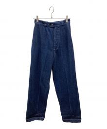 leno（リノ）の古着「12oz セルヴィッジ デニム バックル バック トラウザーパンツ」｜インディゴ